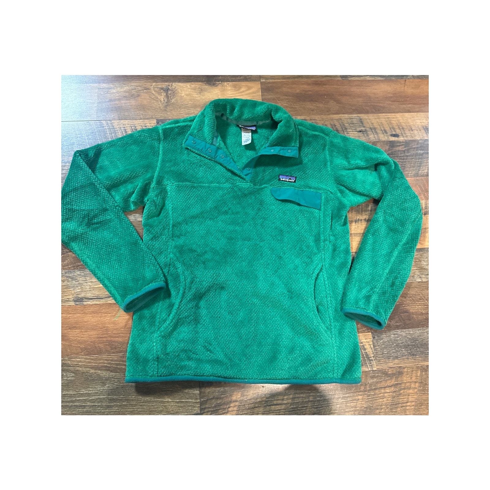 Patagonia Re Tool Snap T Fleece Pullover Sweater Black Size Large Green